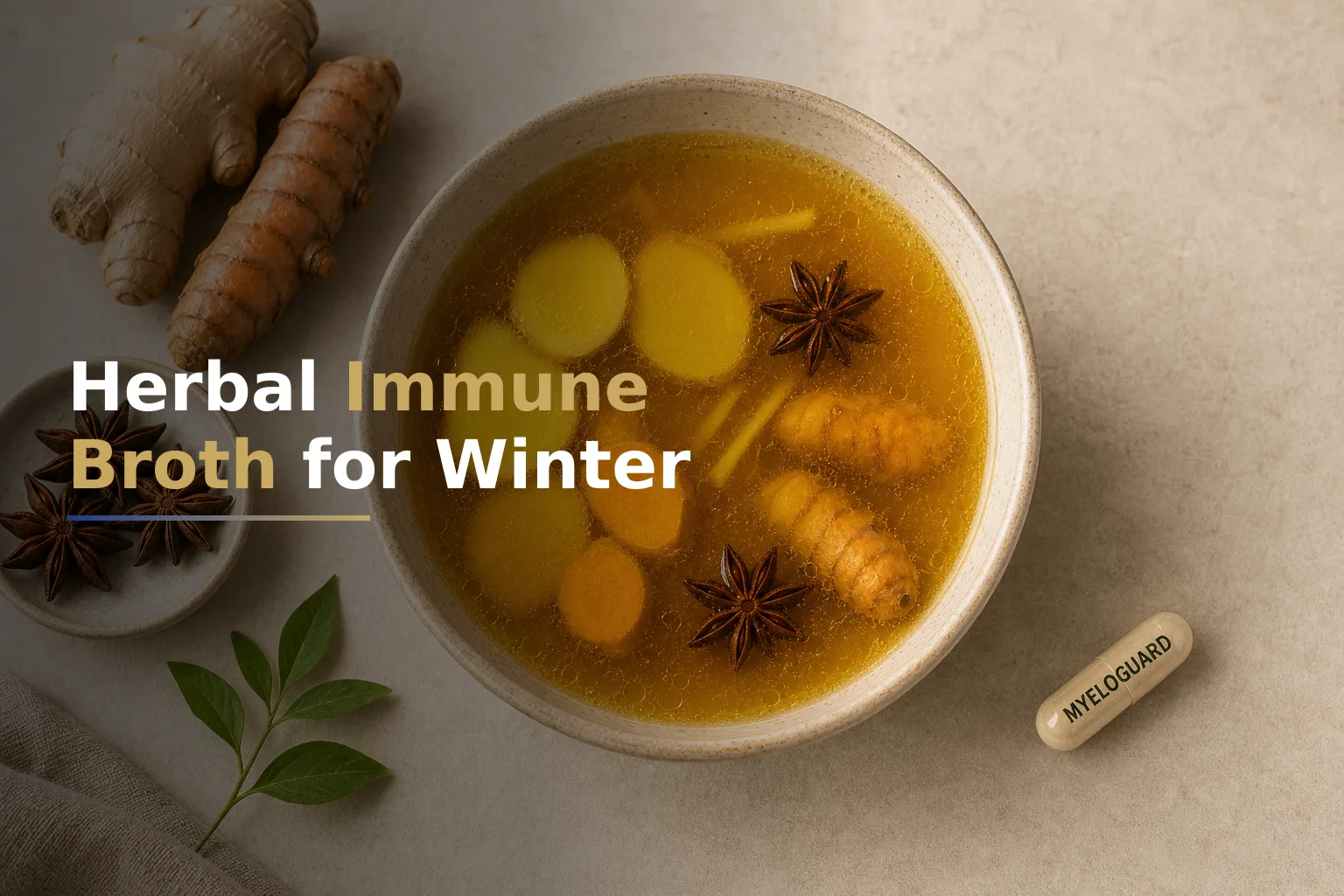 Winter Immune Broth with Astragalus and Reishi
