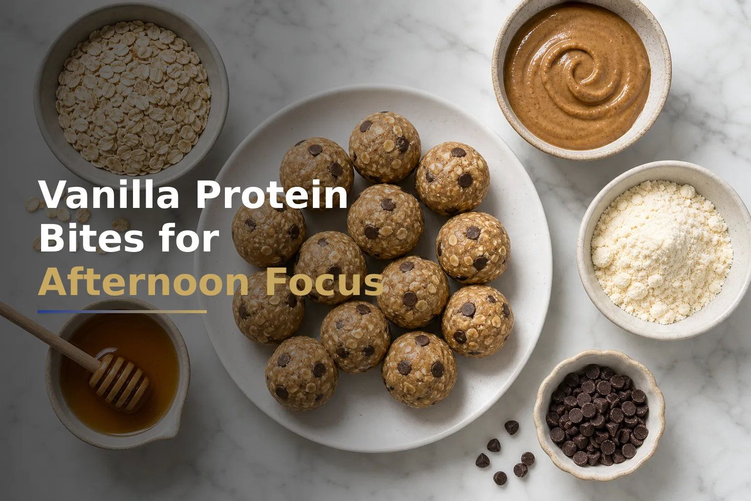 Vanilla Almond Butter Protein Bites for Steady Afternoon Focus